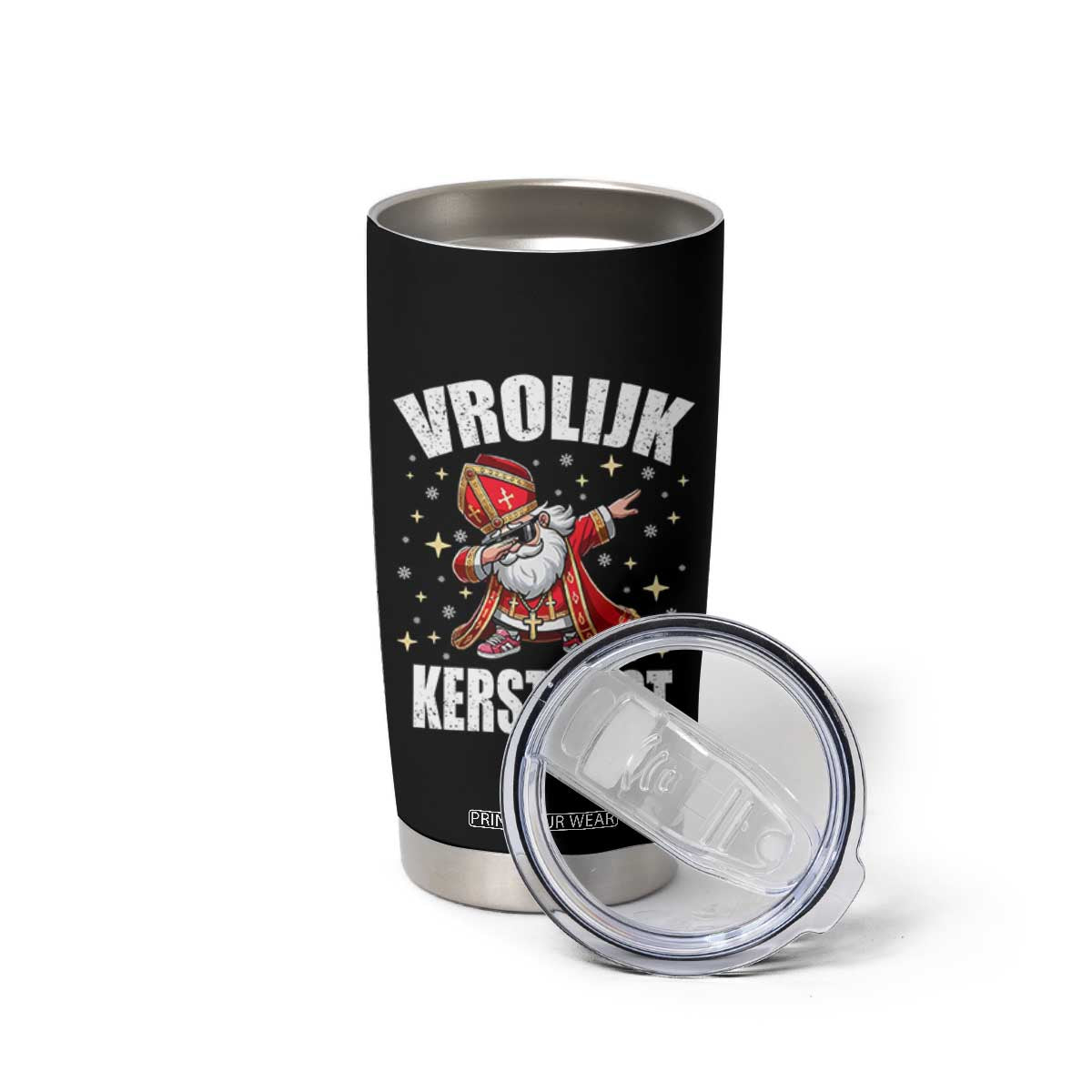 Dutch Christmas Tumbler Cup Vrolijk Kerstfeest Dabiing Sinterklaas Santa TS11 Print Your Wear