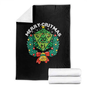Funny Christmas RPG Throw Blanket Merry Critmas D20 RPG Gamer Dice Gaming Xmas TS11 Black Print Your Wear