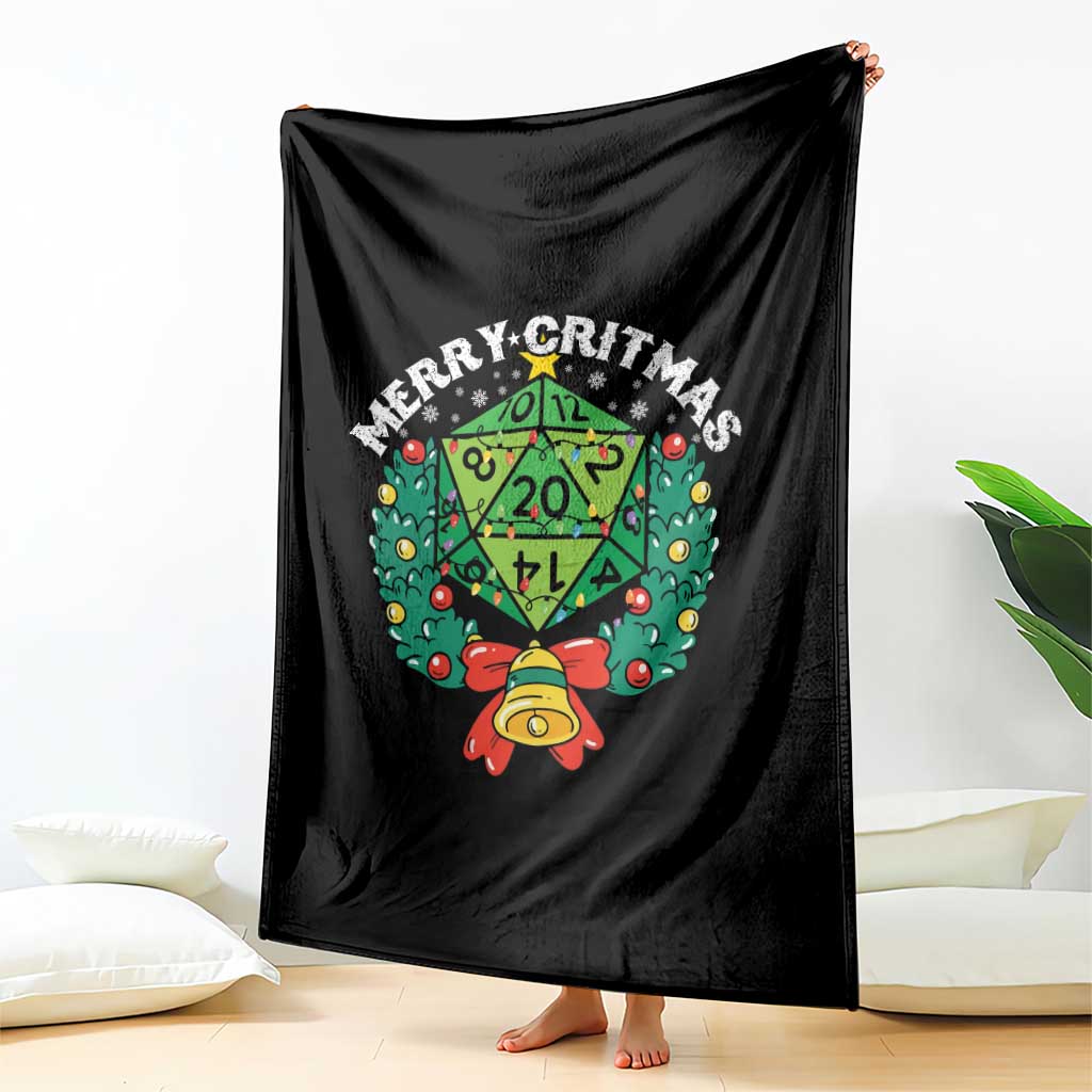 Funny Christmas RPG Throw Blanket Merry Critmas D20 RPG Gamer Dice Gaming Xmas TS11 Print Your Wear