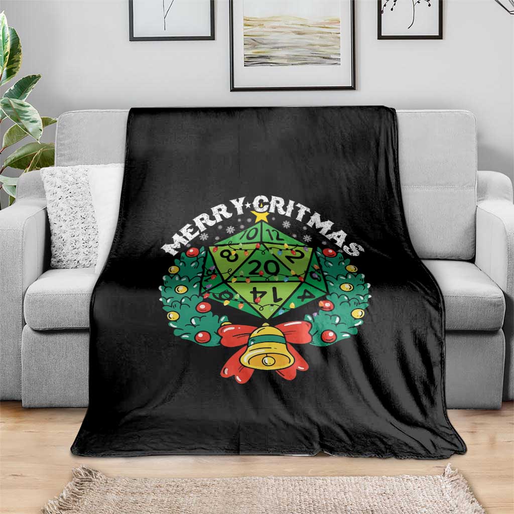 Funny Christmas RPG Throw Blanket Merry Critmas D20 RPG Gamer Dice Gaming Xmas TS11 Print Your Wear