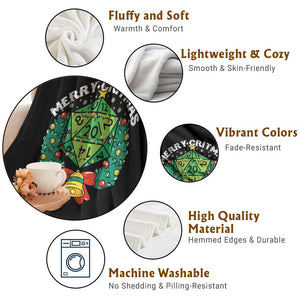 Funny Christmas RPG Throw Blanket Merry Critmas D20 RPG Gamer Dice Gaming Xmas TS11 Print Your Wear