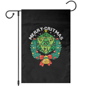 Funny Christmas RPG Garden Flag Merry Critmas D20 RPG Gamer Dice Gaming Xmas TS11 Black Print Your Wear