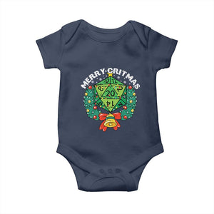 Funny Christmas RPG Baby Onesie Merry Critmas D20 RPG Gamer Dice Gaming Xmas TS11 Navy Print Your Wear