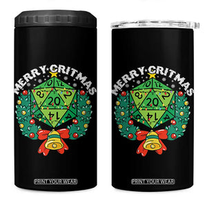 Funny Christmas RPG 4 in 1 Can Cooler Tumbler Merry Critmas D20 RPG Gamer Dice Gaming Xmas TS11 One Size: 16 oz Black Print Your Wear