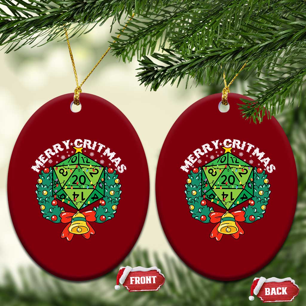 Funny Christmas RPG Ceramic Ornament Merry Critmas D20 RPG Gamer Dice Gaming Xmas TS11 Print Your Wear