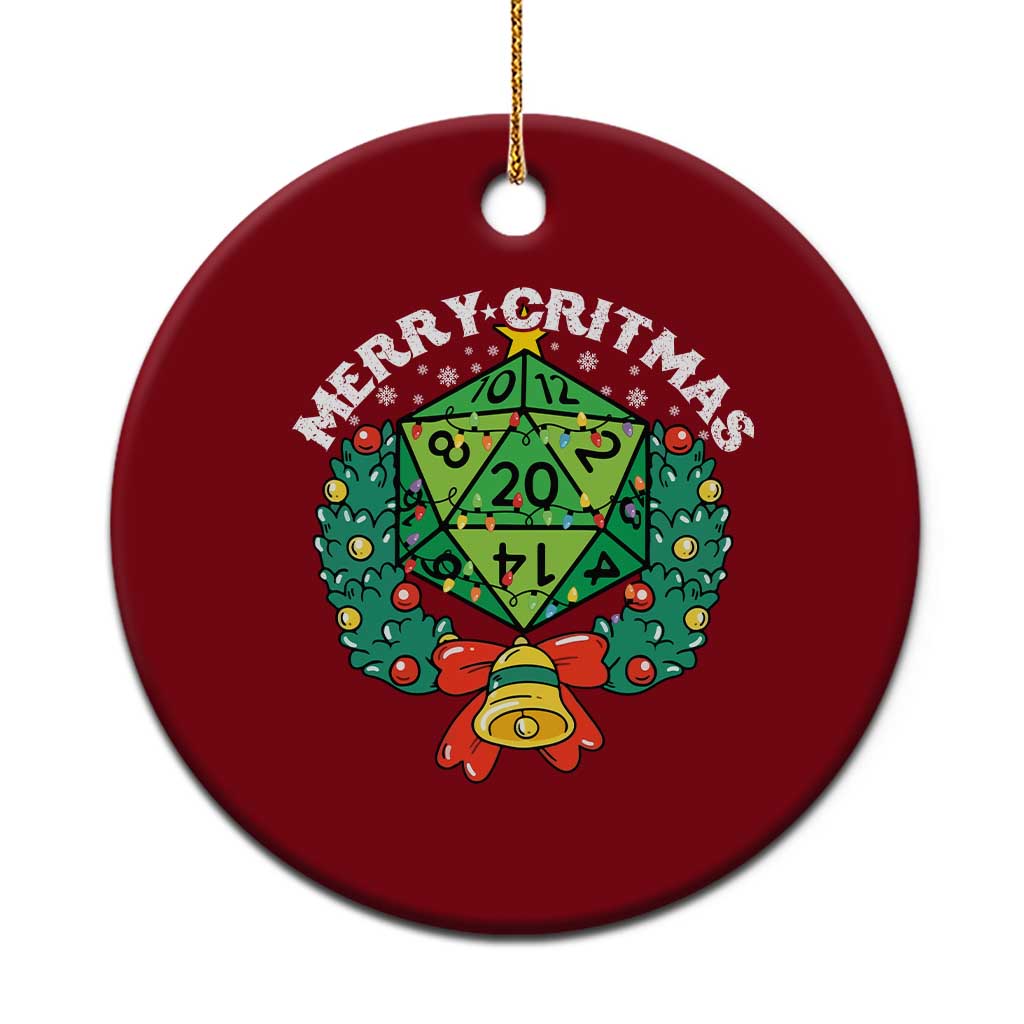 Funny Christmas RPG Ceramic Ornament Merry Critmas D20 RPG Gamer Dice Gaming Xmas TS11 1pc Red Print Your Wear