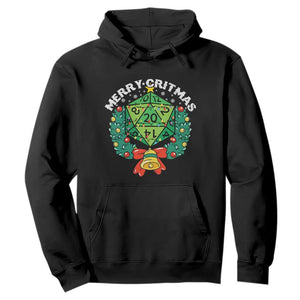 Funny Christmas RPG Hoodie Merry Critmas D20 RPG Gamer Dice Gaming Xmas TS11 Black Print Your Wear