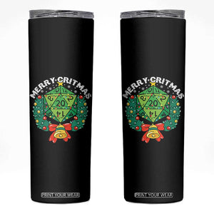 Funny Christmas RPG Skinny Tumbler Merry Critmas D20 RPG Gamer Dice Gaming Xmas TS11 Black Print Your Wear