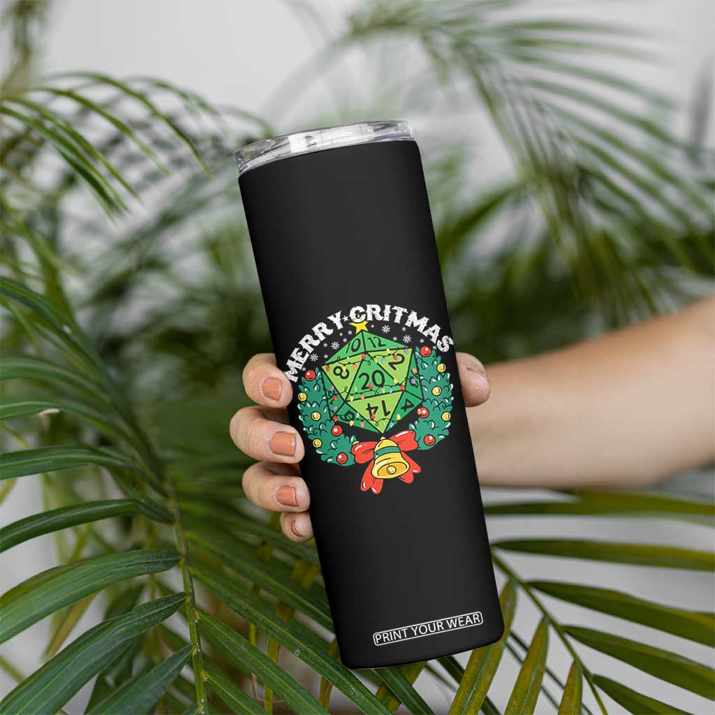Funny Christmas RPG Skinny Tumbler Merry Critmas D20 RPG Gamer Dice Gaming Xmas TS11 Print Your Wear