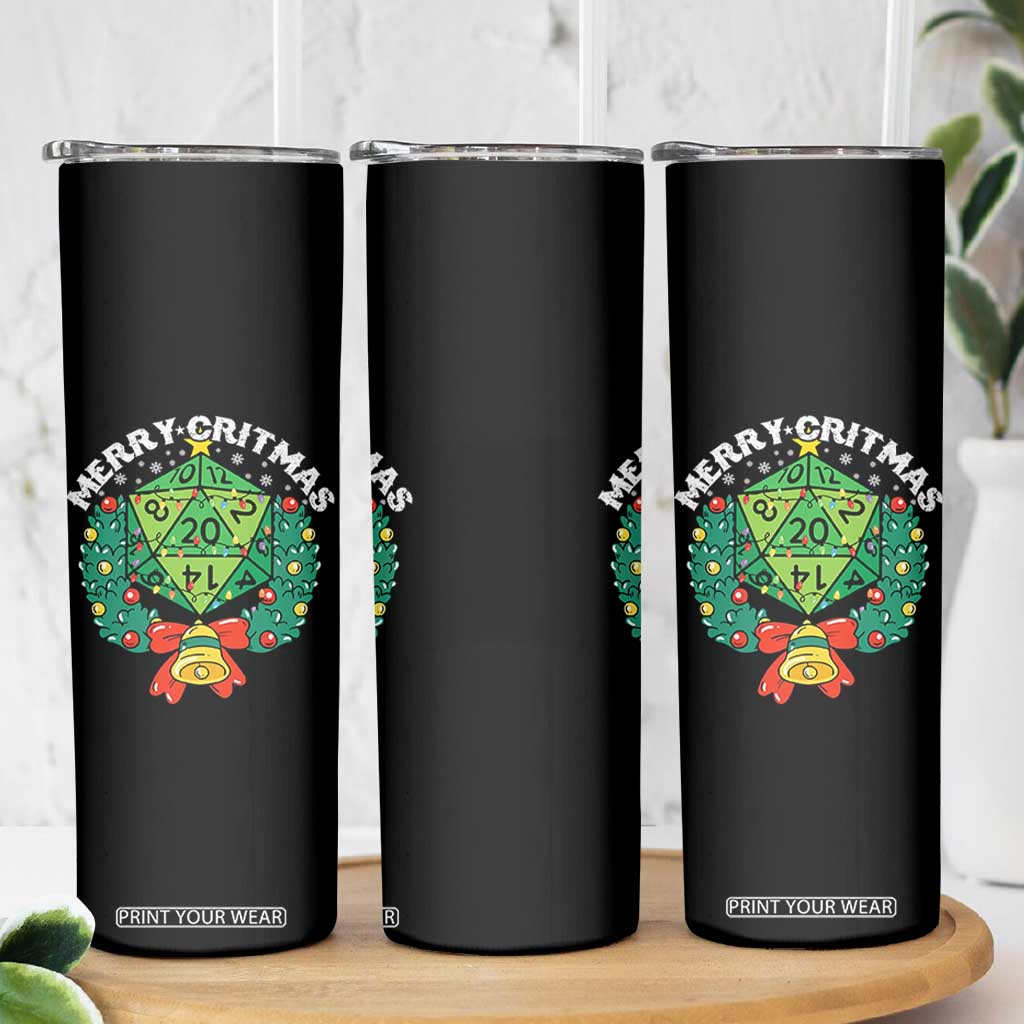 Funny Christmas RPG Skinny Tumbler Merry Critmas D20 RPG Gamer Dice Gaming Xmas TS11 Print Your Wear