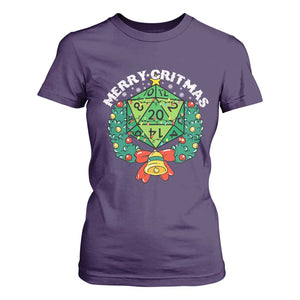Funny Christmas RPG T Shirt For Women Merry Critmas D20 RPG Gamer Dice Gaming Xmas TS11 Purple Print Your Wear