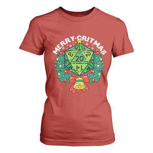 Funny Christmas RPG T Shirt For Women Merry Critmas D20 RPG Gamer Dice Gaming Xmas TS11 Red Print Your Wear
