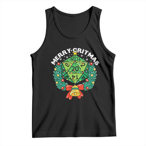 Funny Christmas RPG Tank Top Merry Critmas D20 RPG Gamer Dice Gaming Xmas - Print Your Wear