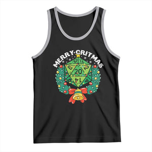 Funny Christmas RPG Tank Top Merry Critmas D20 RPG Gamer Dice Gaming Xmas - Print Your Wear