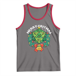 Funny Christmas RPG Tank Top Merry Critmas D20 RPG Gamer Dice Gaming Xmas - Print Your Wear
