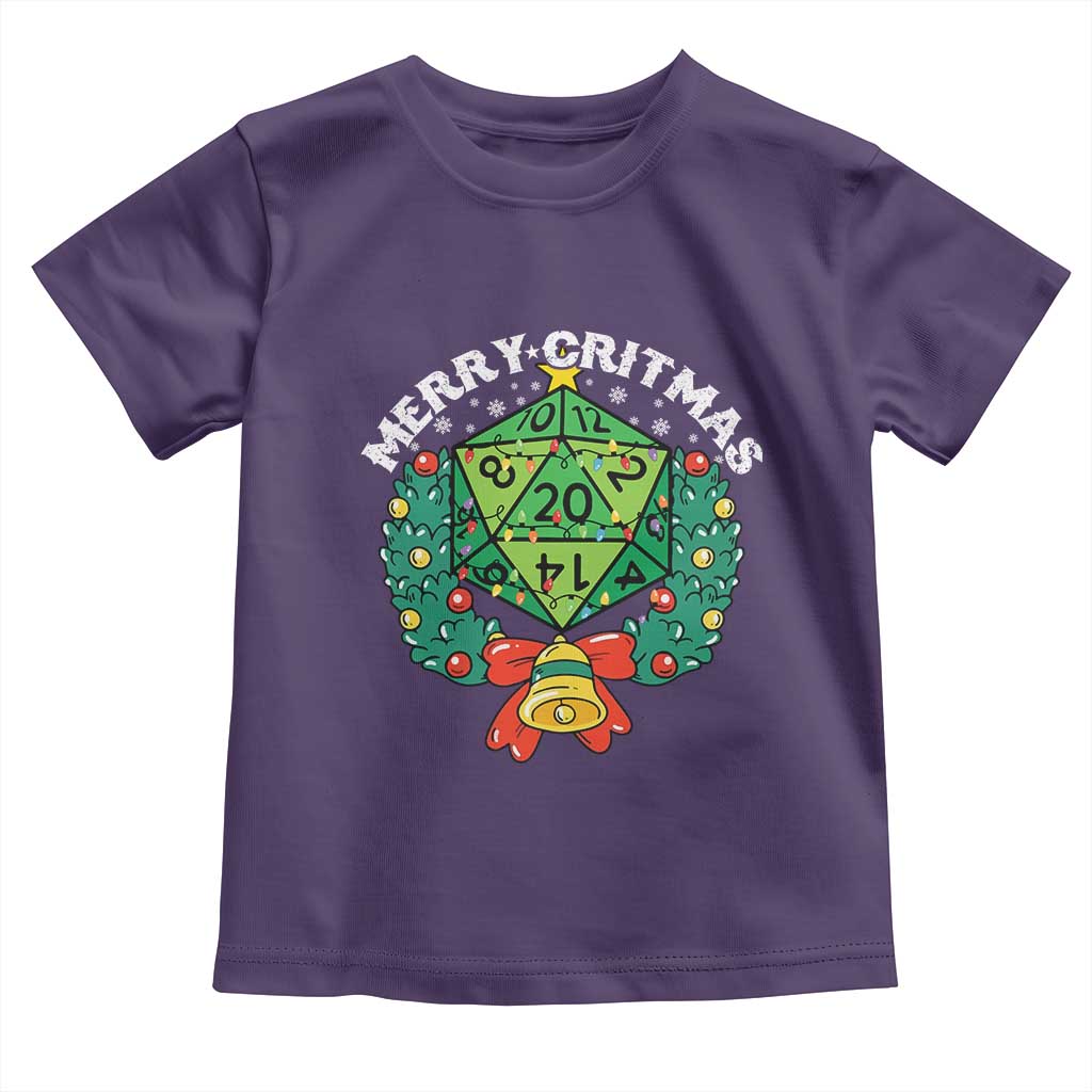 Funny Christmas RPG Toddler T Shirt Merry Critmas D20 RPG Gamer Dice Gaming Xmas TS11 Purple Print Your Wear