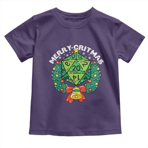 Funny Christmas RPG Toddler T Shirt Merry Critmas D20 RPG Gamer Dice Gaming Xmas TS11 Purple Print Your Wear