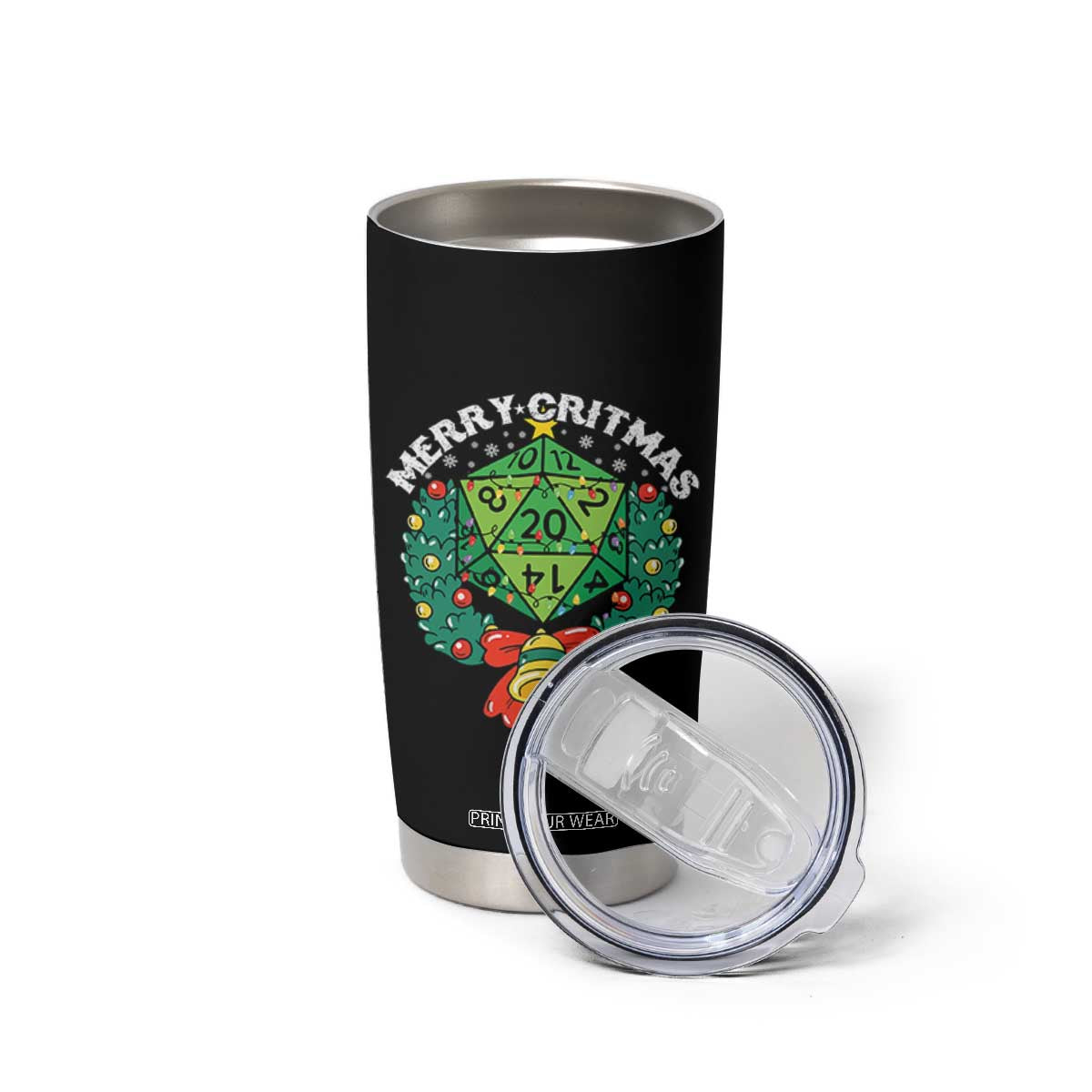 Funny Christmas RPG Tumbler Cup Merry Critmas D20 RPG Gamer Dice Gaming Xmas TS11 Print Your Wear
