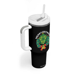 Funny Christmas RPG Tumbler With Handle Merry Critmas D20 RPG Gamer Dice Gaming Xmas TS11 Print Your Wear