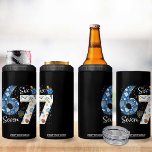 Funny 67 Hanukkah 4 in 1 Can Cooler Tumbler Chanukah Menorah Dreidel Six Seven Meme TS11 Print Your Wear