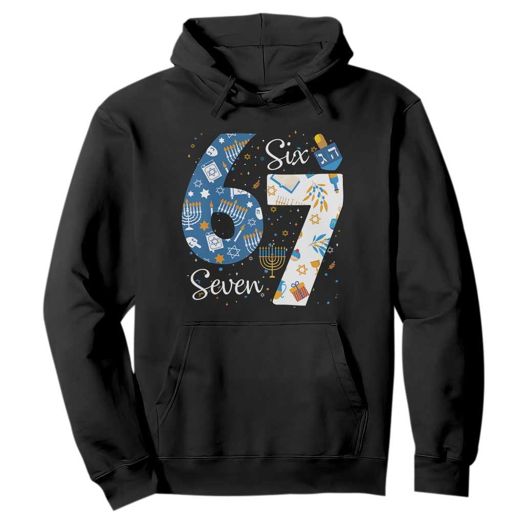 Funny 67 Hanukkah Hoodie Chanukah Menorah Dreidel Six Seven Meme TS11 Black Print Your Wear