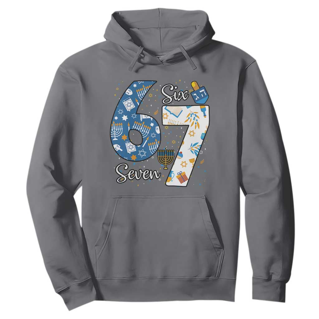 Funny 67 Hanukkah Hoodie Chanukah Menorah Dreidel Six Seven Meme TS11 Charcoal Print Your Wear
