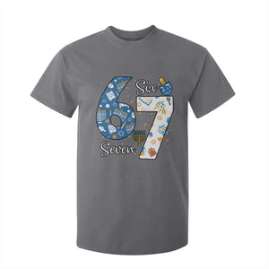 Funny 67 Hanukkah T Shirt For Kid Chanukah Menorah Dreidel Six Seven Meme TS11 Charcoal Print Your Wear