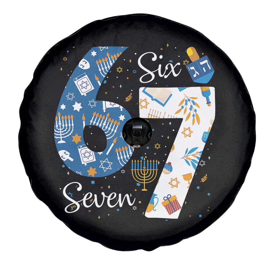 Funny 67 Hanukkah Spare Tire Cover Chanukah Menorah Dreidel Six Seven Meme TS11 Print Your Wear