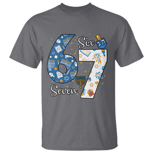 Funny 67 Hanukkah T Shirt Chanukah Menorah Dreidel Six Seven Meme TS11 Charcoal Print Your Wear