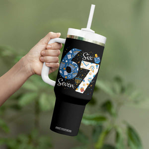 Funny 67 Hanukkah Tumbler With Handle Chanukah Menorah Dreidel Six Seven Meme TS11 Print Your Wear