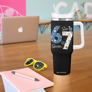 Funny 67 Hanukkah Tumbler With Handle Chanukah Menorah Dreidel Six Seven Meme TS11 Print Your Wear