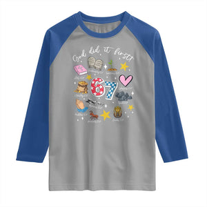 Funny 67 Christian Raglan Shirt God Did It First Six Seven Meme Bible Verses TS11 Sport Gray Royal Print Your Wear