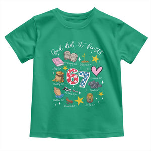 Funny 67 Christian Toddler T Shirt God Did It First Six Seven Meme Bible Verses TS11 Irish Green Print Your Wear
