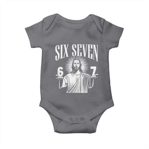 Funny Jesus 67 Baby Onesie God Six Seven Meme Religious Christian TS11 Charcoal Print Your Wear