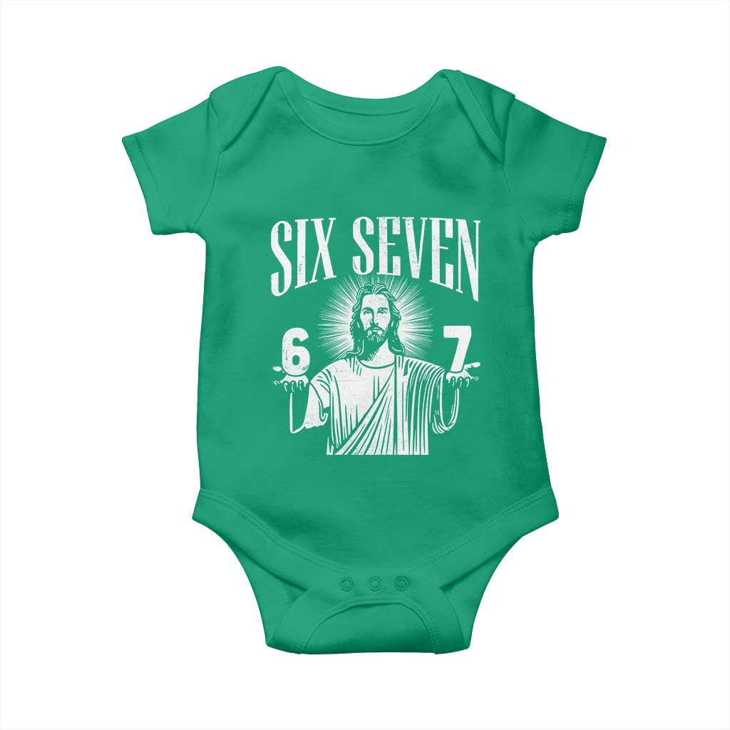 Funny Jesus 67 Baby Onesie God Six Seven Meme Religious Christian TS11 Irish Green Print Your Wear
