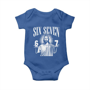 Funny Jesus 67 Baby Onesie God Six Seven Meme Religious Christian TS11 Royal Blue Print Your Wear