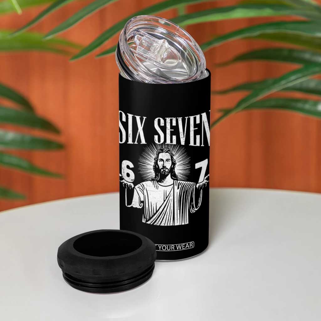 Funny Jesus 67 4 in 1 Can Cooler Tumbler God Six Seven Meme Religious Christian TS11 Print Your Wear