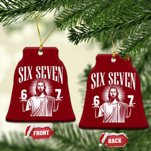 Funny Jesus 67 Ceramic Ornament God Six Seven Meme Religious Christian - Print Your Wear