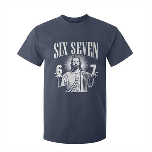 Funny Jesus 67 T Shirt For Kid God Six Seven Meme Religious Christian TS11 Navy Print Your Wear