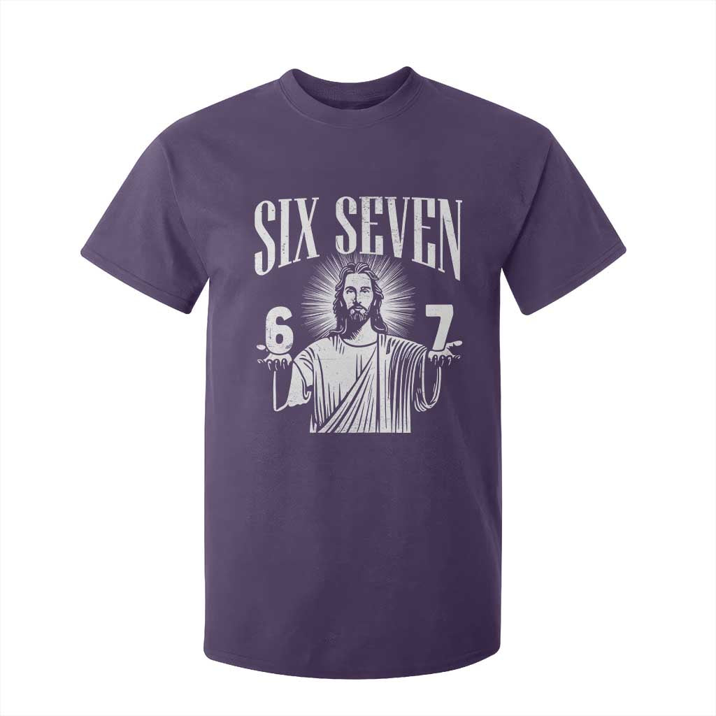 Funny Jesus 67 T Shirt For Kid God Six Seven Meme Religious Christian TS11 Purple Print Your Wear