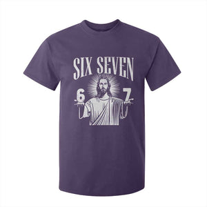 Funny Jesus 67 T Shirt For Kid God Six Seven Meme Religious Christian TS11 Purple Print Your Wear