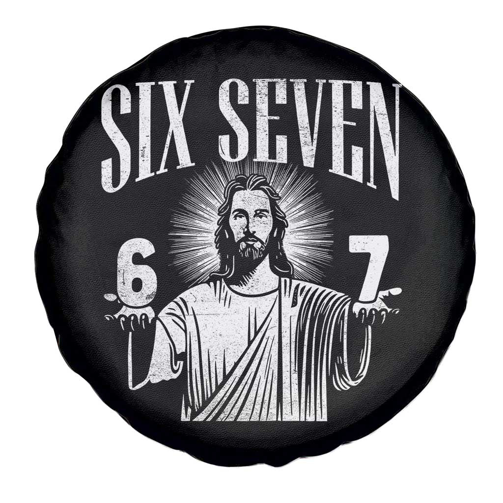 Funny Jesus 67 Spare Tire Cover God Six Seven Meme Religious Christian TS11 Print Your Wear