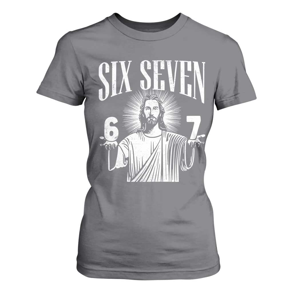 Funny Jesus 67 T Shirt For Women God Six Seven Meme Religious Christian TS11 Charcoal Print Your Wear