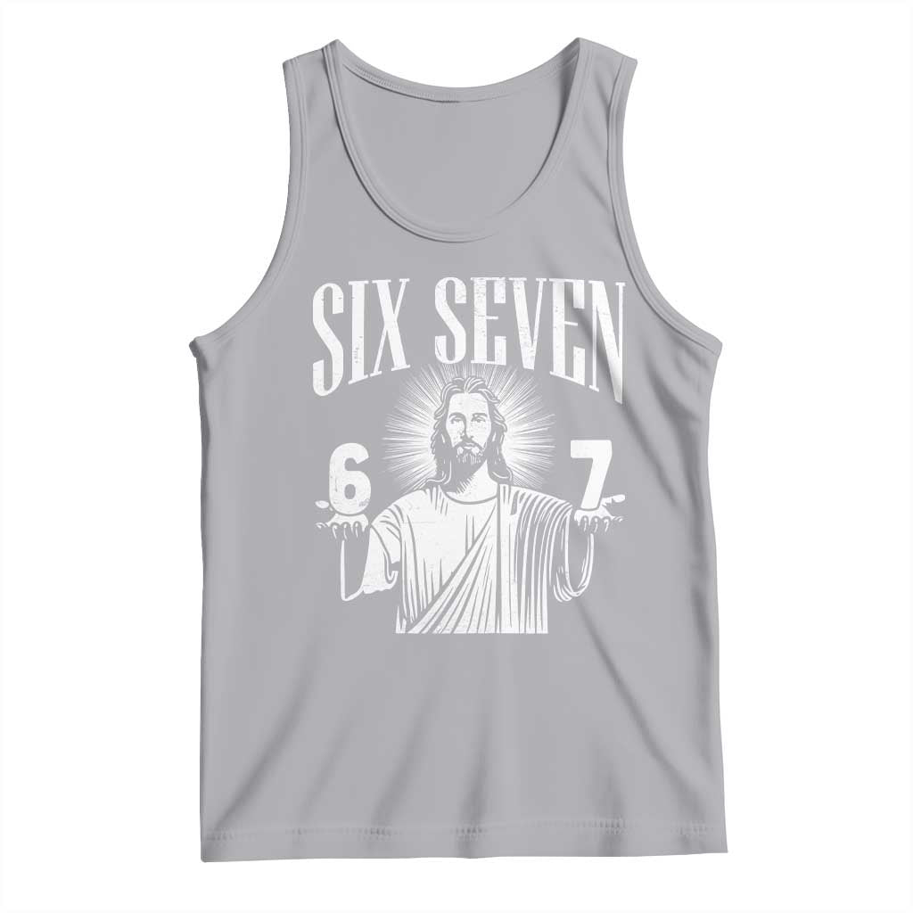 Funny Jesus 67 Tank Top God Six Seven Meme Religious Christian TS11 Athletic Heather Print Your Wear