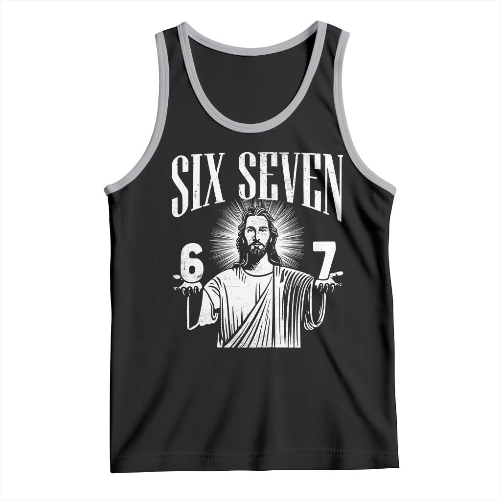 Funny Jesus 67 Tank Top God Six Seven Meme Religious Christian TS11 Black Athletic Heather Print Your Wear
