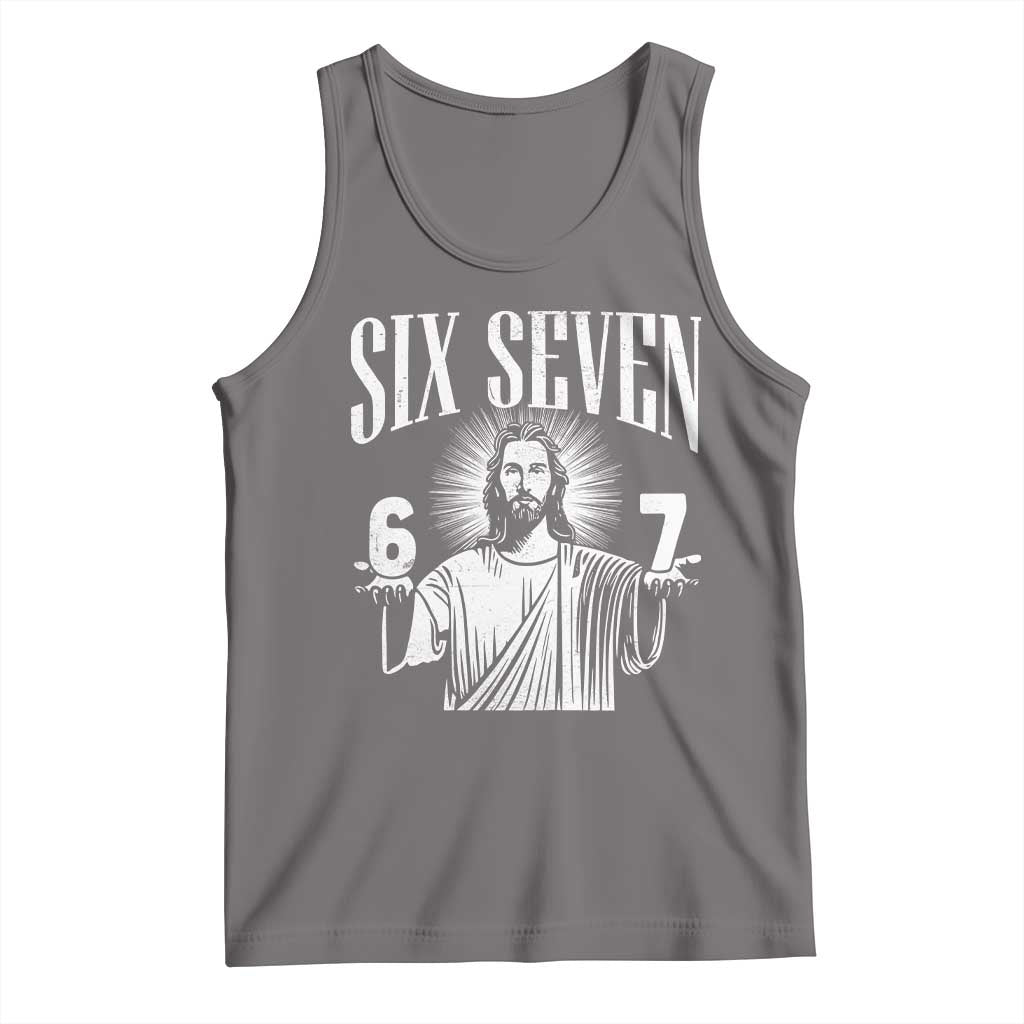 Funny Jesus 67 Tank Top God Six Seven Meme Religious Christian - Print Your Wear