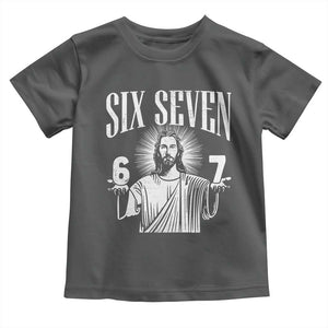 Funny Jesus 67 Toddler T Shirt God Six Seven Meme Religious Christian TS11 Dark Heather Print Your Wear