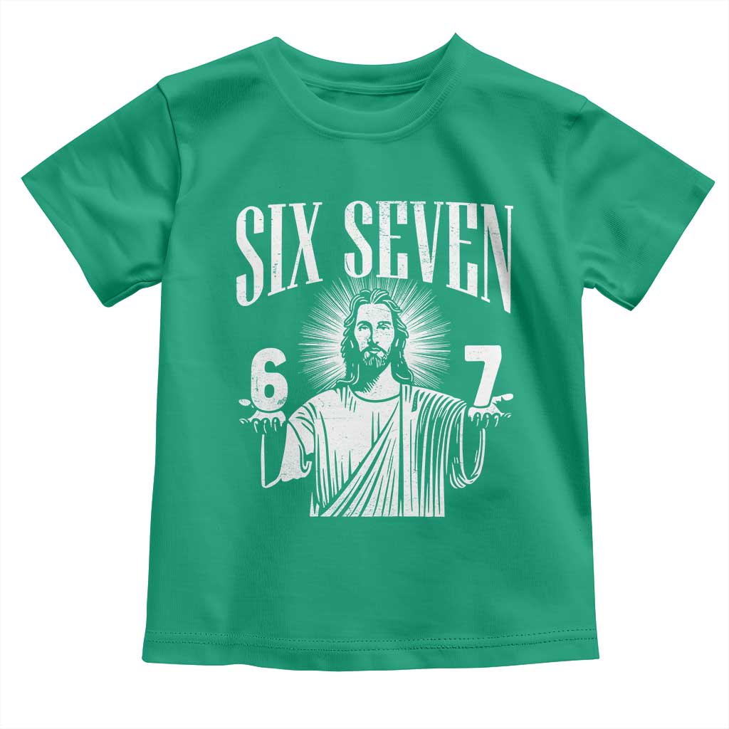 Funny Jesus 67 Toddler T Shirt God Six Seven Meme Religious Christian TS11 Irish Green Print Your Wear
