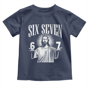 Funny Jesus 67 Toddler T Shirt God Six Seven Meme Religious Christian TS11 Navy Print Your Wear