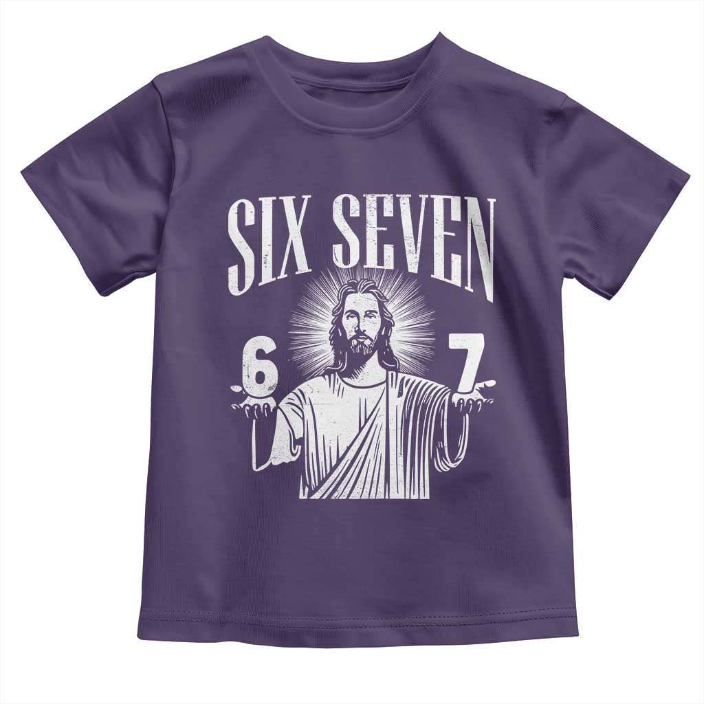 Funny Jesus 67 Toddler T Shirt God Six Seven Meme Religious Christian TS11 Purple Print Your Wear